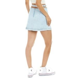 Revolve WeWoreWhat Women's Cut Out Mini Skirt Comfort Super Light Sz M Blue